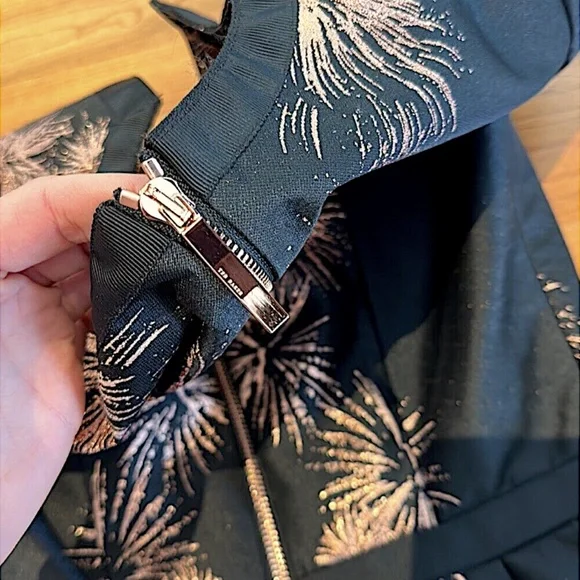 Ted Baker black/rose gold with Tag Tzalla Metallic Jacquard Cocktail Dress - Picture 12 of 16